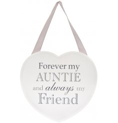 Forever My Auntie White Heart Plaque